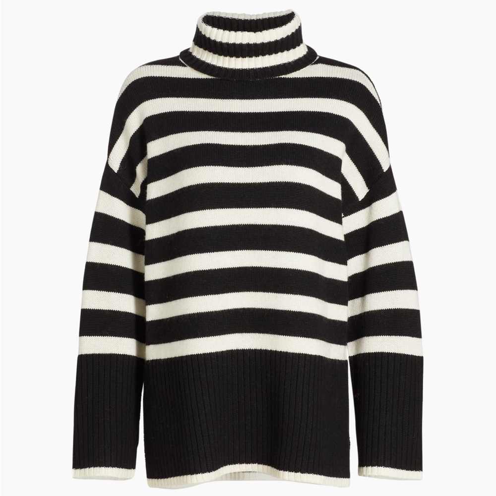 Design History Women’s Striped Turtleneck Sweater